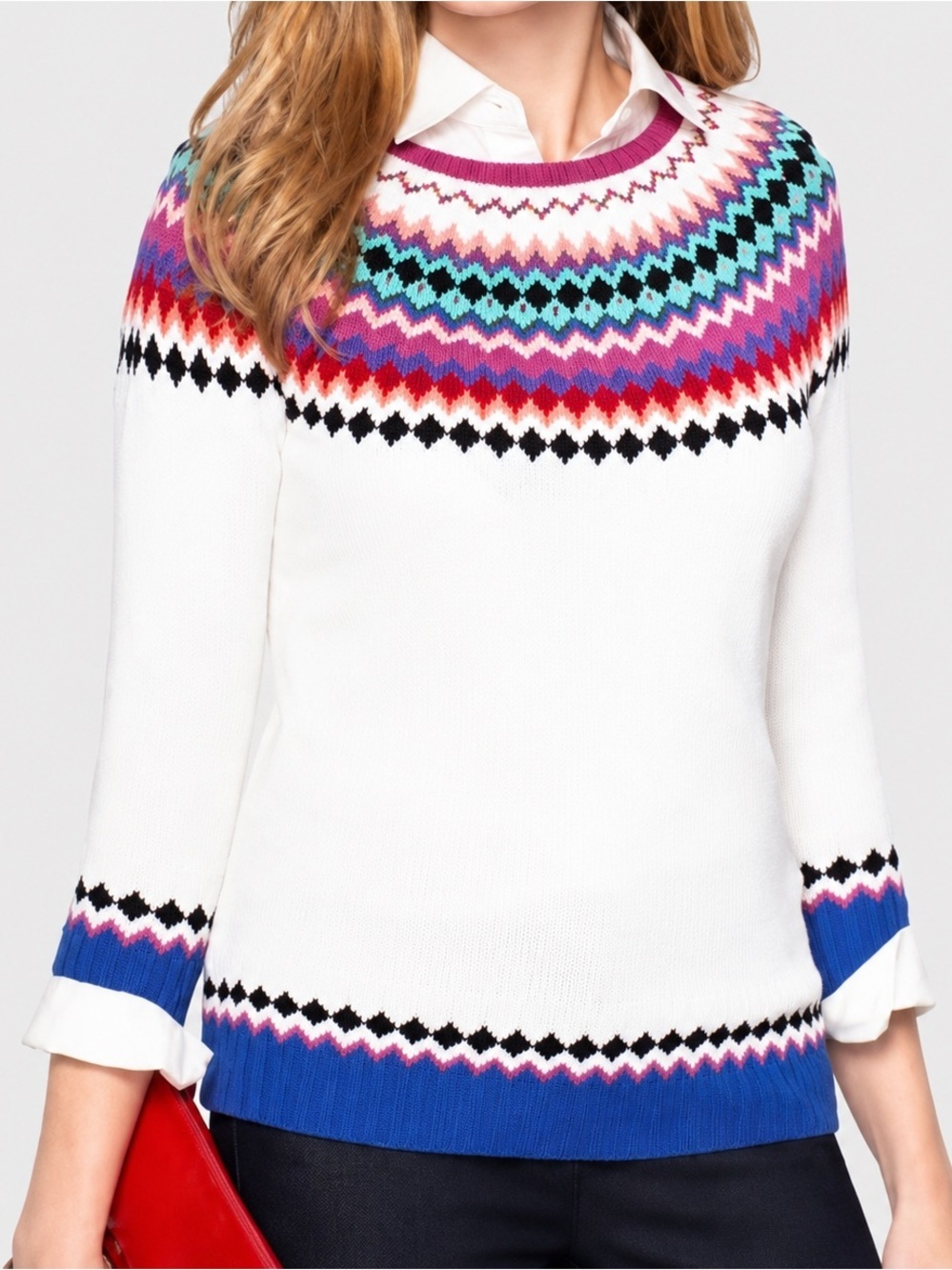 Talbots lambswool blend fair isle sweater, SP